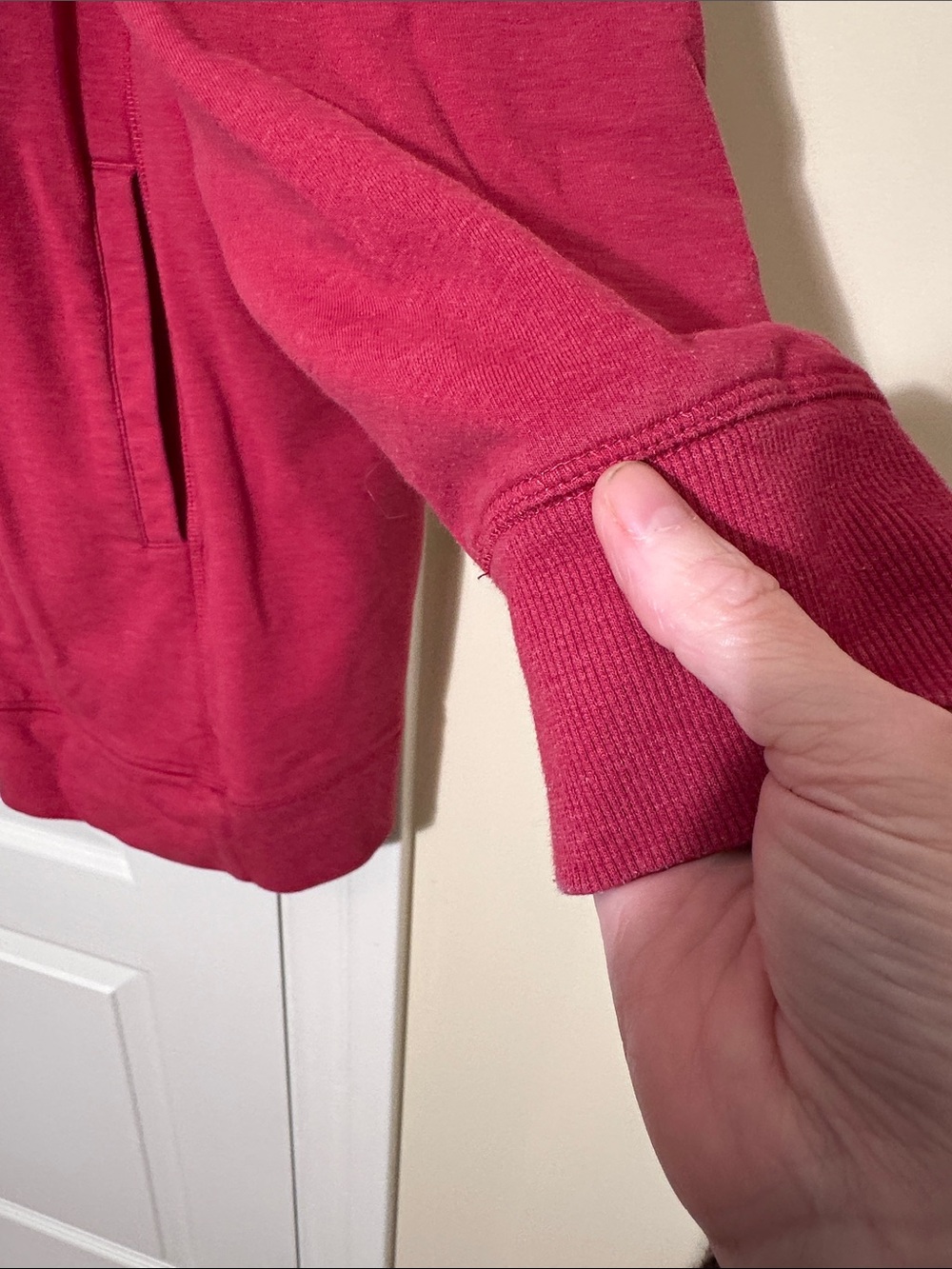 Full-Zip Crew Sweatshirt in Raspberry - Picture 7 of 13